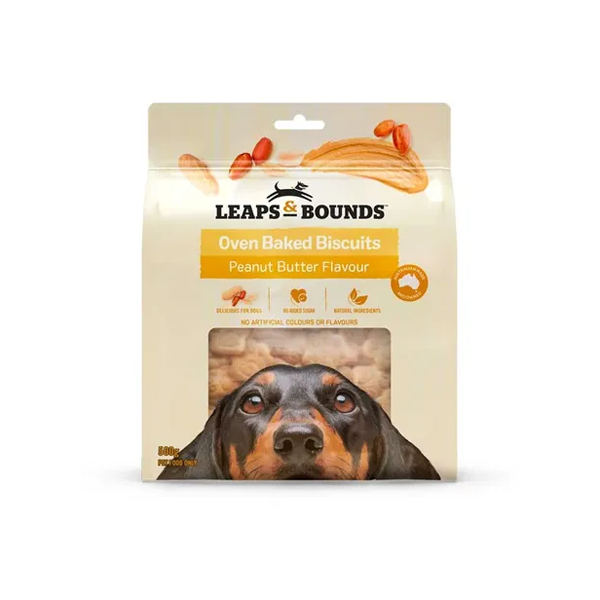 Leaps & Bounds Peanut Butter Baked Dog Treat 500g