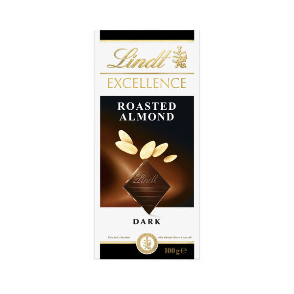 Lindt Excellence Roasted Almond Dark Chocolate Block | 100g