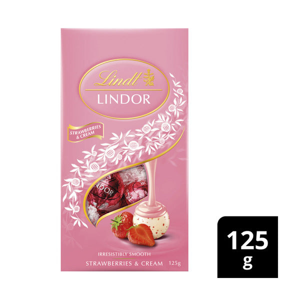 Lindt Lindor Strawberries & Cream Chocolate Bag | 125g