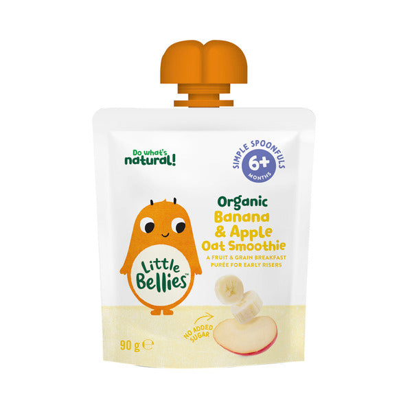 Little Bellies Organic Banana & Apple Oat Smoothie 6+ Months | 90g x 2 Pack