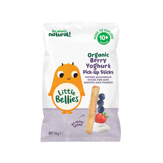 Little Bellies Organic Berry Yoghurt Pick Up Sticks 10+ Months | 16g x 2 Pack