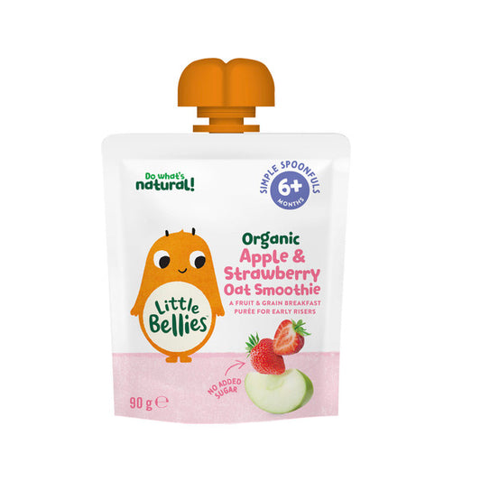 Little Bellies Organic Strawberry & Apple Oat Smoothie 6+ Months | 90g x 2 Pack