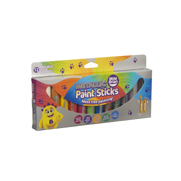 Little Brian Paint Sticks Metallic Colours 12 Pack