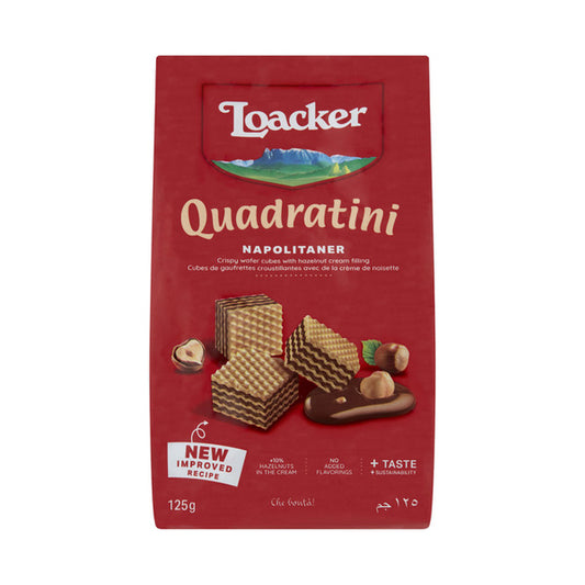 Loacker Quadratini Bite Size Hazelnut Wafers | 125g