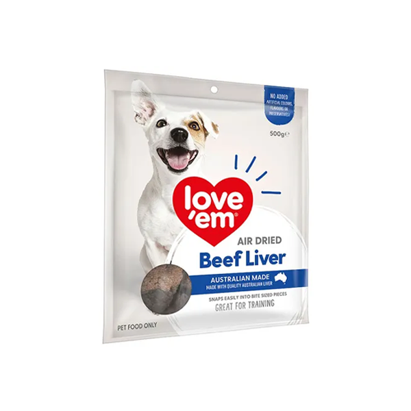 Love Em Air Dried Beef Liver Dog Treat 500g