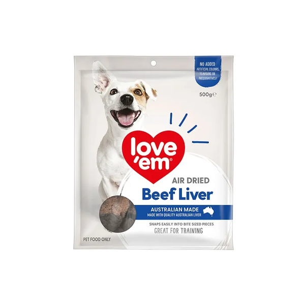 Love Em Air Dried Beef Liver Dog Treat 500g