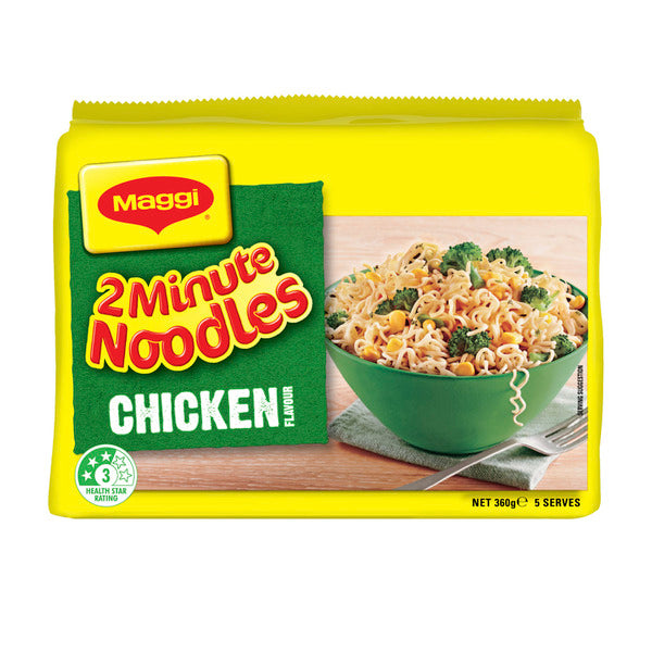 Maggi 2 Minute Chicken Flavour Noodles 5 Pack | 360g