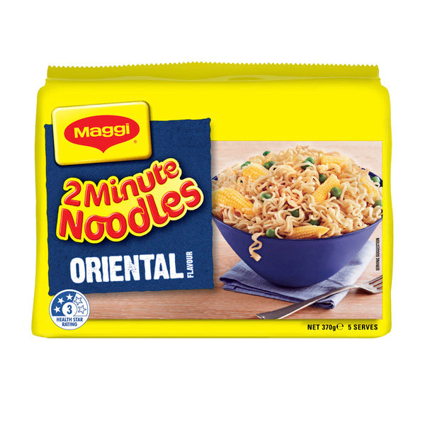 Maggi 2 Minute Oriental Flavour Noodles 5 Pack | 370g