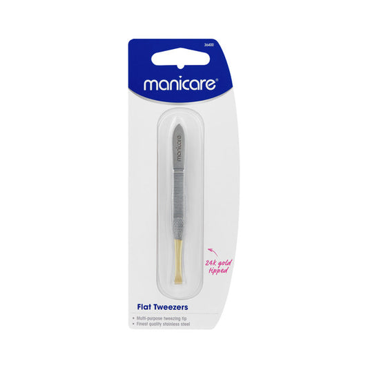 Manicare Gold Tip Flat Tweezer | 1 pack