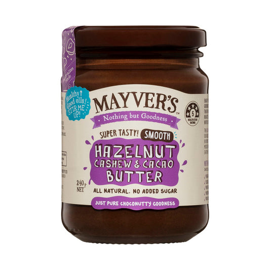 Mayver's Smooth Natural Hazelnut Cacao & Cashew Butter | 240g