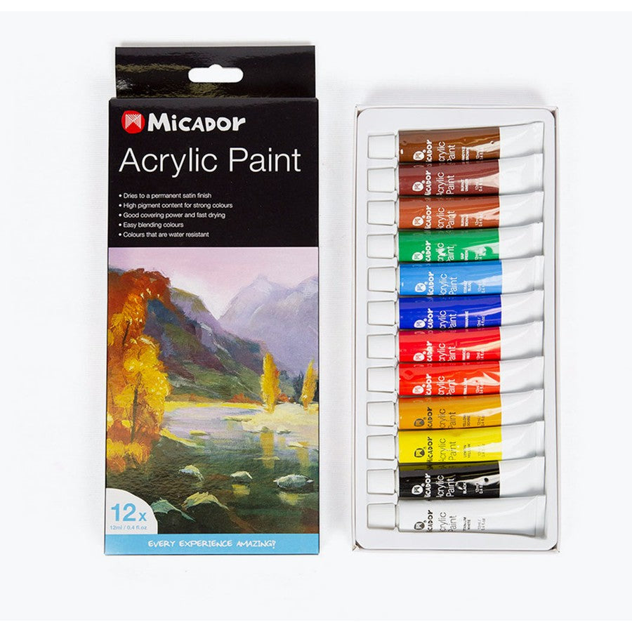 Micador Acrylic Paint Set 12 Pack