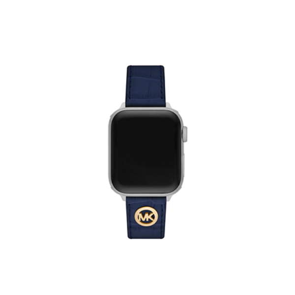 Michael Kors Women's Navy Croco Leather Band for Apple Watch 38/40/41/42/44/45/49mm