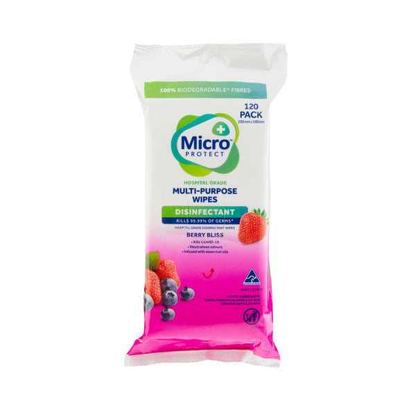 Micro Protect Multipurpose Wipes Berry Bliss | 120 pack