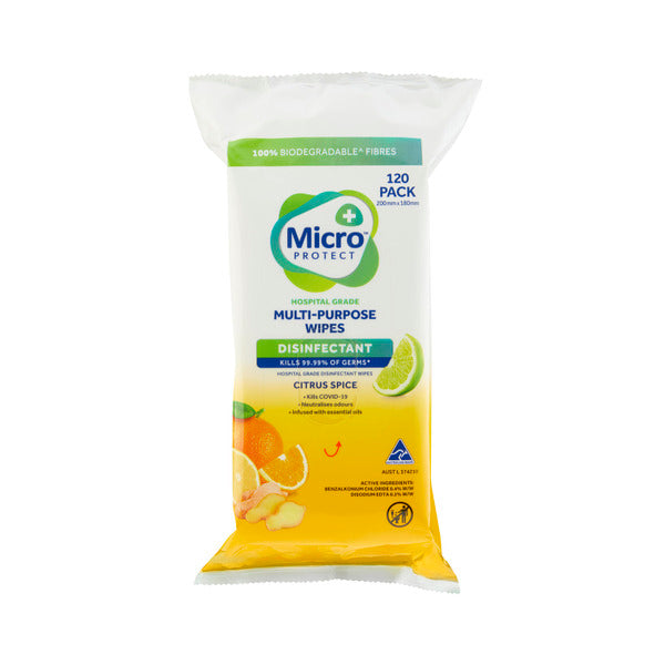 Micro Protect Multipurpose Wipes Citrus Spice | 120 pack