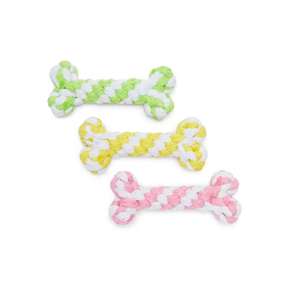 Mix Or Match 12 Rope Bone Two Tone Dog Toy Assorted 15cm