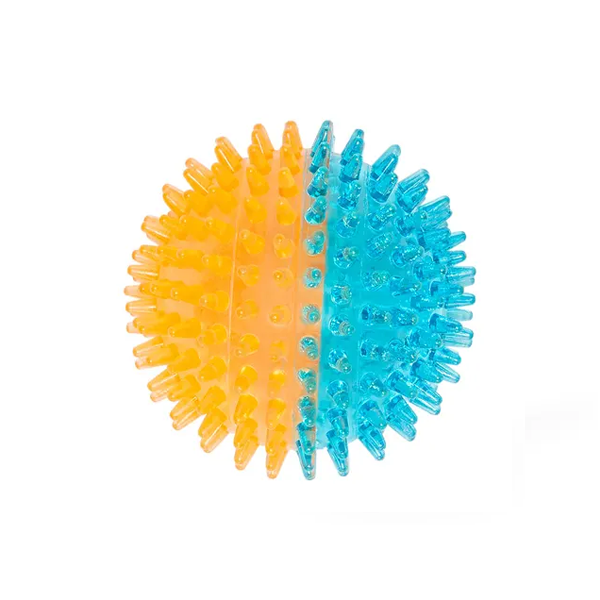 Mix Or Match 12 TPR Spiky Ball Two Tone Dog Toy Assorted