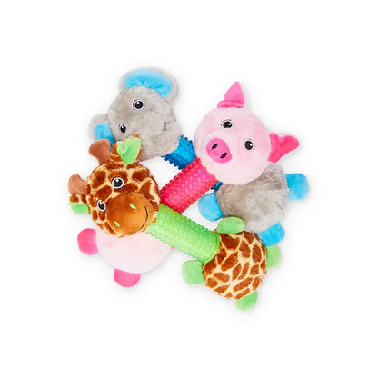 Mix Or Match 20 Plush Animal Long TPR Neck Dog Toy Assorted