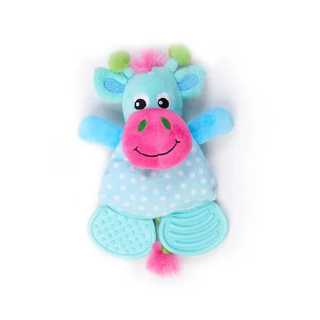 Mix Or Match Cow Teether Dog Toy Blue Pink