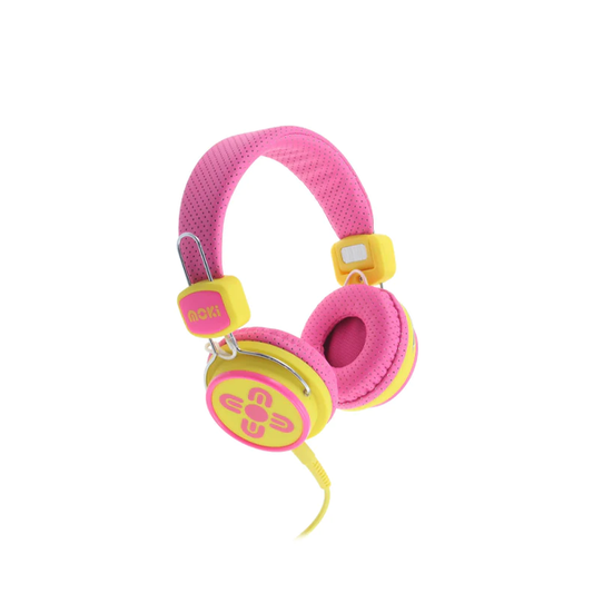Moki Kids On-Ear Headphones (Pink/Yellow)