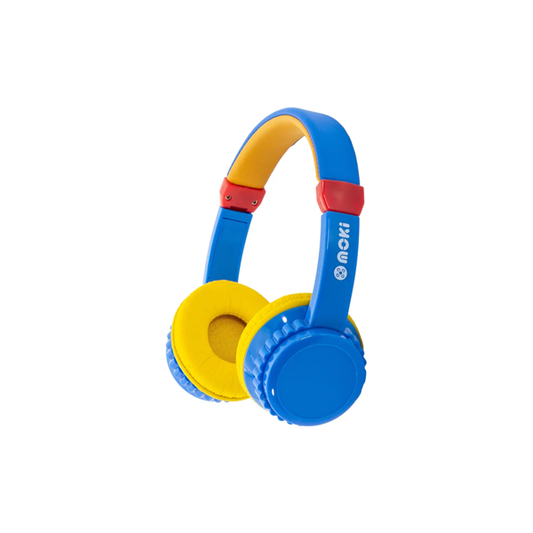 Moki Play Safe Bluetooth Volume Limited Kids Headphones (Blue/Yellow)