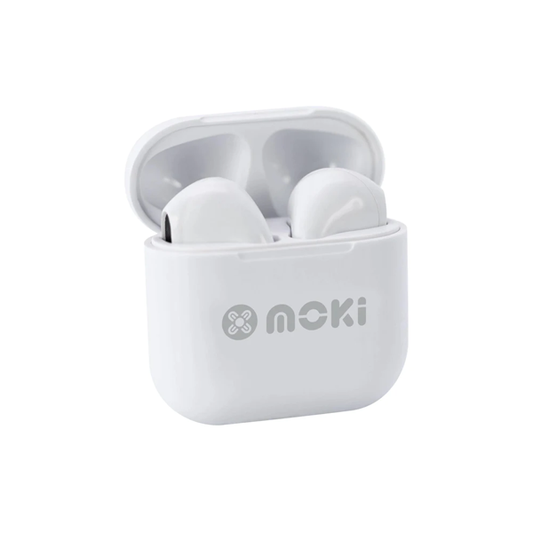 MokiPods Mini TWS Volume Limited In-Ear Headphones for Kids (White)
