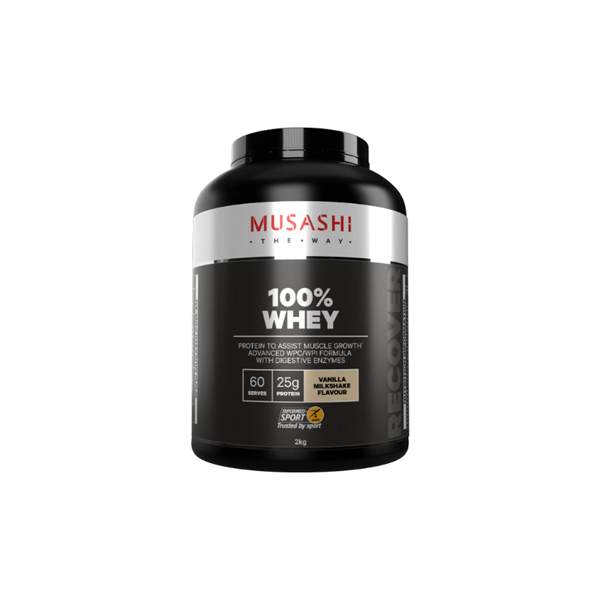 Musashi 100% Whey Protein Powder Vanilla Milkshake 2kg