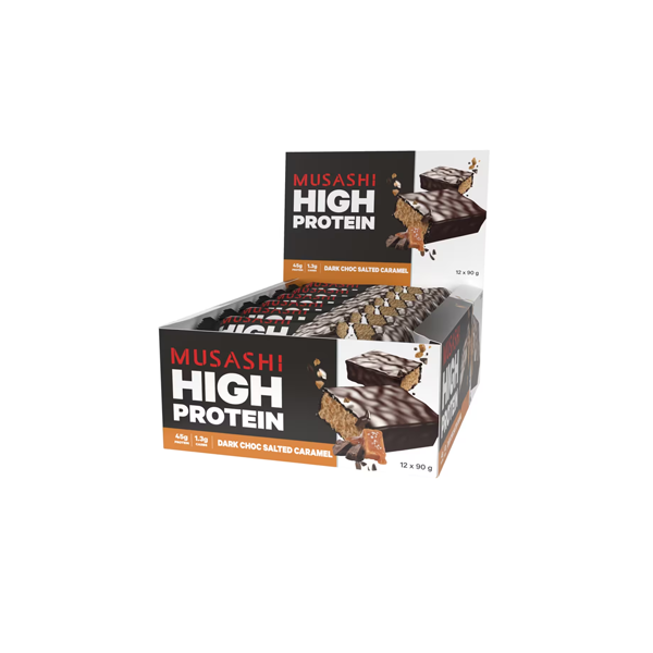 Musashi High Protein Bar Dark Choc Salted Caramel |90g – Shop & Dispatch