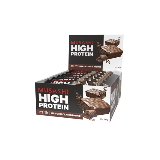 Musashi High Protein Bar Milk Chocolate Brownie 12 x 90g