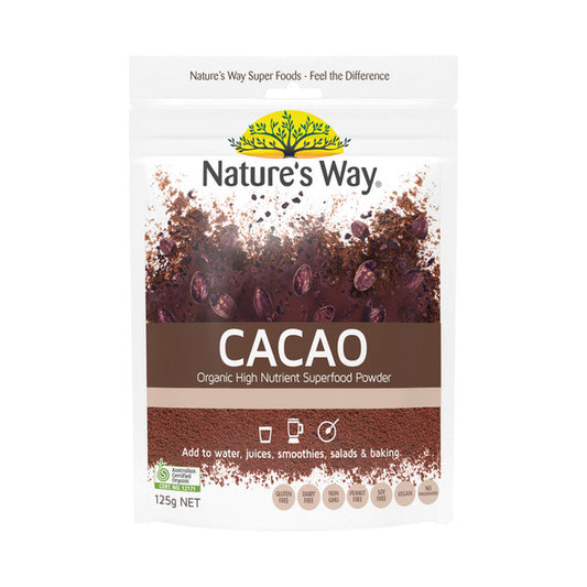 Nature's Way Super Foods Raw Organic Cacao Powder | 125g