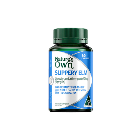 Natures Own Slippery Elm 400mg 60 Capsules