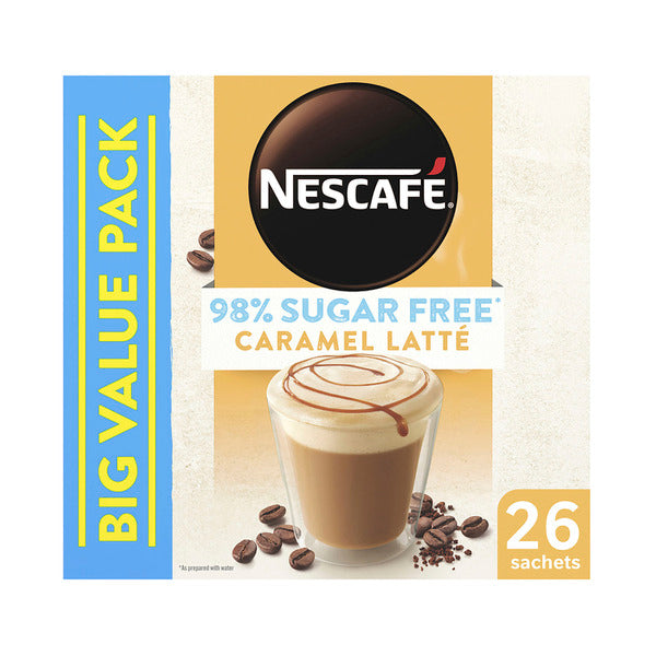 Nescafe 98% Sugar Free Caramel Latte Coffee Sachets 13.5g | 26 pack