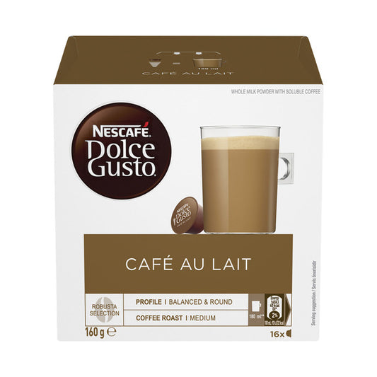 Nescafe Dolce Gusto Cafe Au Lait Coffee Capsules 16 Pack | 160g