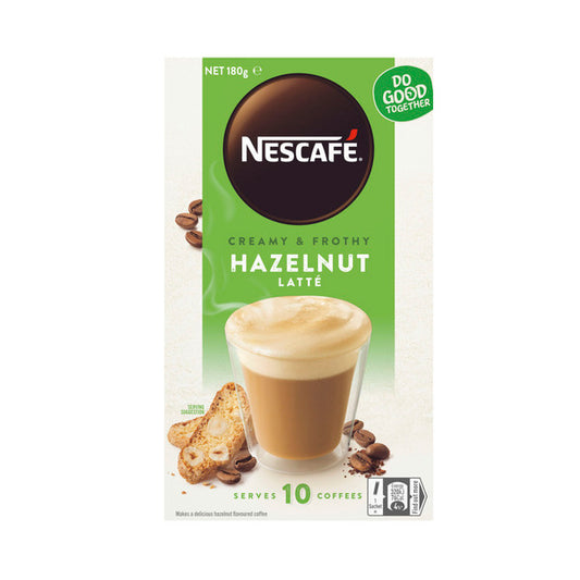 Nescafe Hazelnut Latte Coffee Sachets | 10 pack