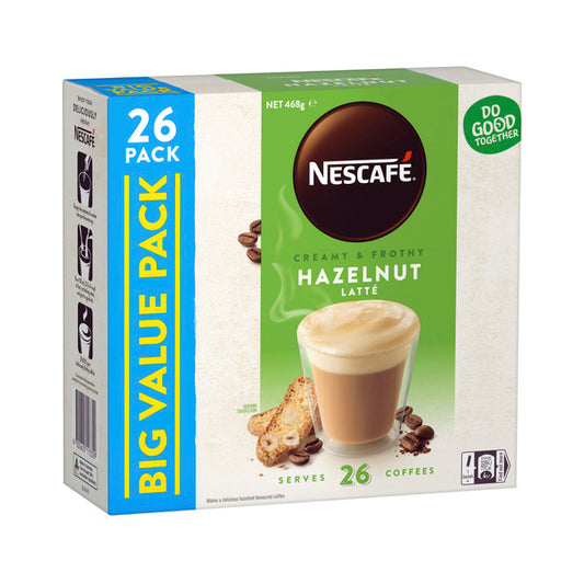 Nescafe Hazelnut Latte Coffee Sachets | 26 pack