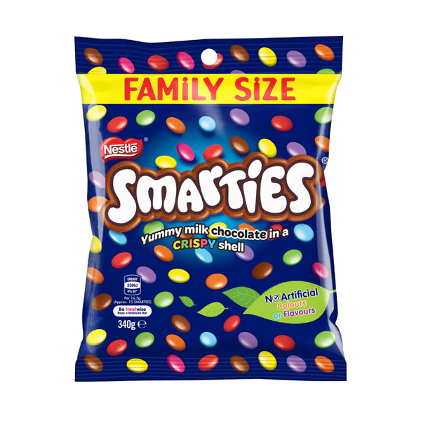 Nestle Smarties Chocolate Bag Family Size | 340g – Shop & Dispatch