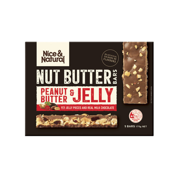 Nice & Natural Nut Butter Bars Peanut Butter And Jelly 175g | 5 pack
