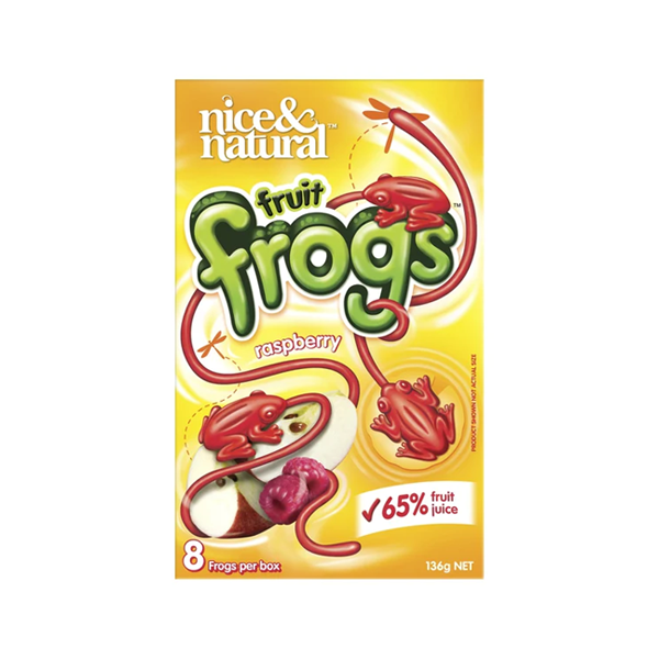 Nice & Natural Raspberry Flavour Fruit Frogs 8 pack | 136g