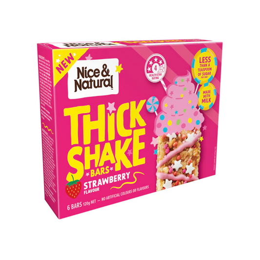 Nice & Natural Thickshake Bars Strawberry 6 Pack | 120g