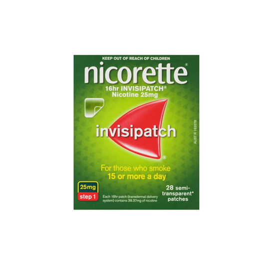 Nicorette Quit Smoking 16 Hour Nicotine Invisipatch Step 1 25mg 28 Patches