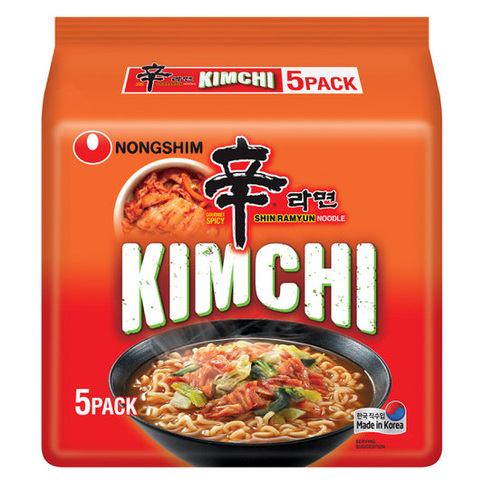 Nongshim Kimchi Ramyun Noodle Soup 5 Pack | 600g