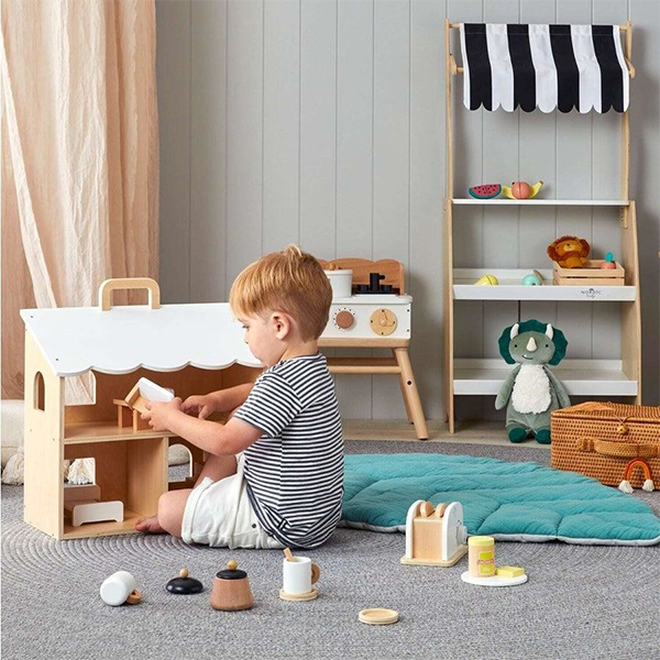 Nordic Kids Children's Wooden Doll House Interactive Imaginitive Play Toy 3y+