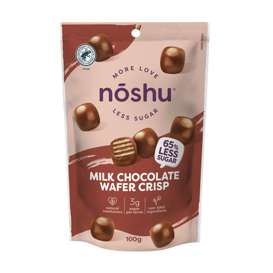 Noshu Less Sugar Bites:Milk Choc Wafer | 100g