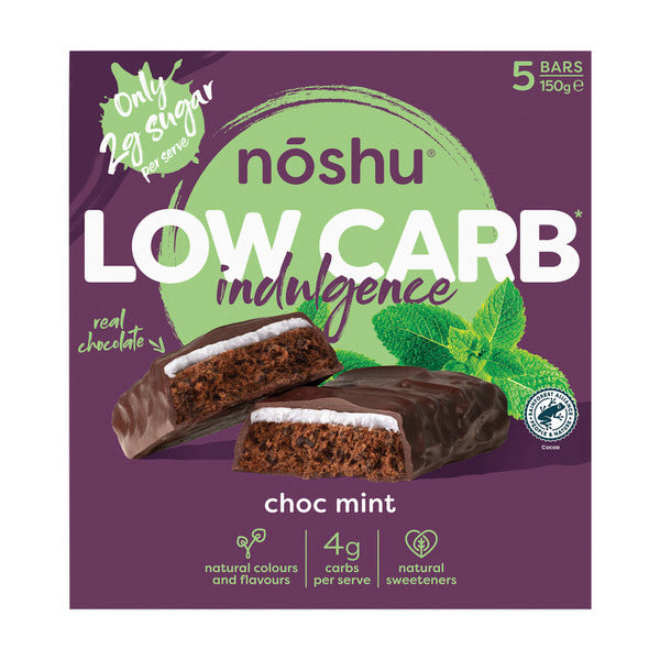 Noshu Low Carb Chocolate Mint Indulgence Bars | 150g