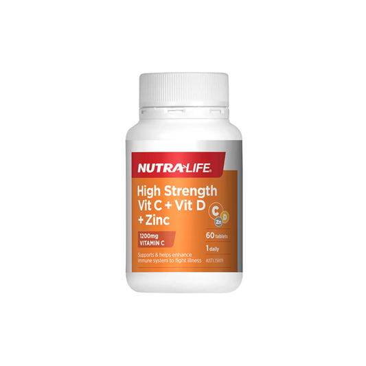 Nutra-Life High Strength Vitamin C & D + Zinc 60 Tablets