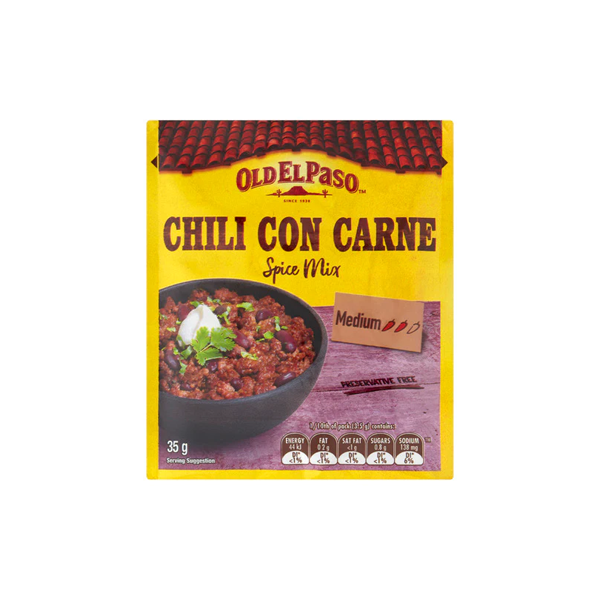 Old El Paso Chilli Con Canre Spice Mix 35g Shop Dispatch