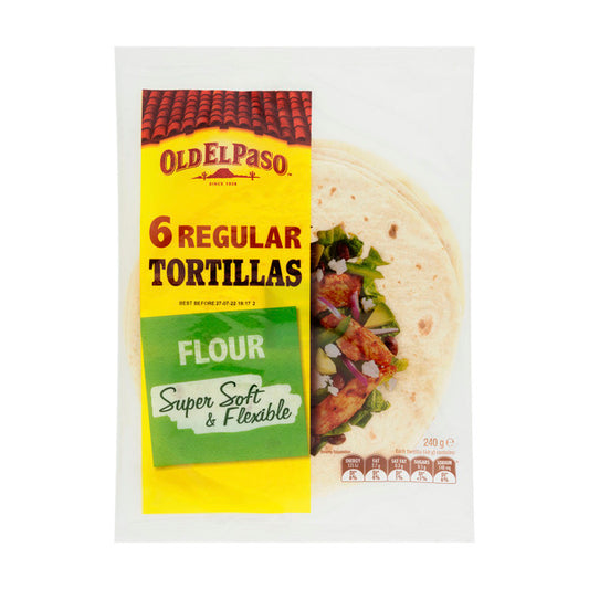 Old El Paso Regular Tortillas Fajita 6 Pack | 240g