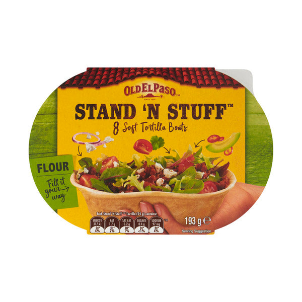 Old El Paso Stand 'N Stuff Flour Soft Tortillas 8 Pack | 193g