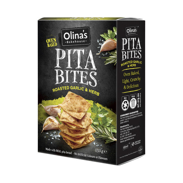 Olinas Pita Bites Garlic & Herb | 130g