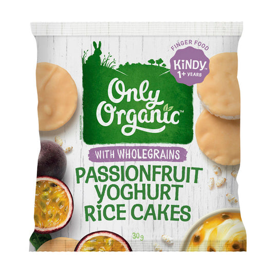 Only Organic Kindy Passionfruit Yoghurt Rice Cakes | 30g x 2 Pack
