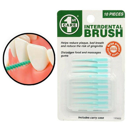 Ozoffer 50Pcs Interdental Brushes Floss Picks with Carry Case Nylon Tip